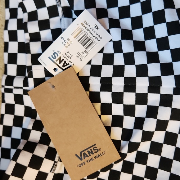 NWT ❗️ Vans of the wall cotton checks  black and white shorts size XS - Picture 7 of 10